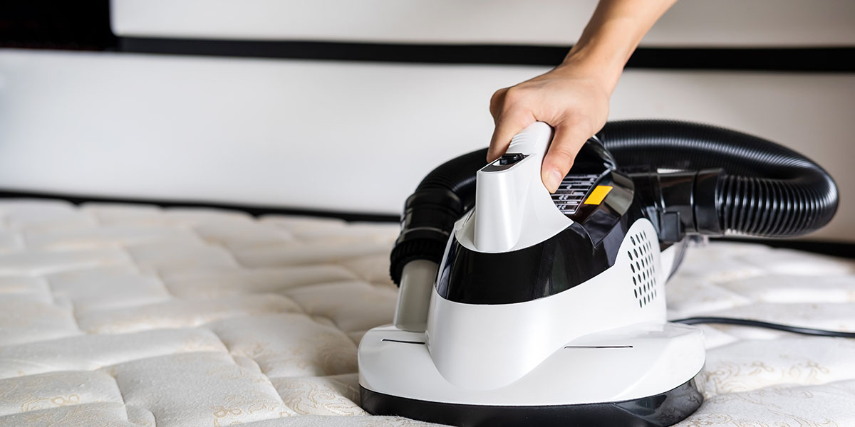 A clean, odor-free mattress being dried after professional deep cleaning.