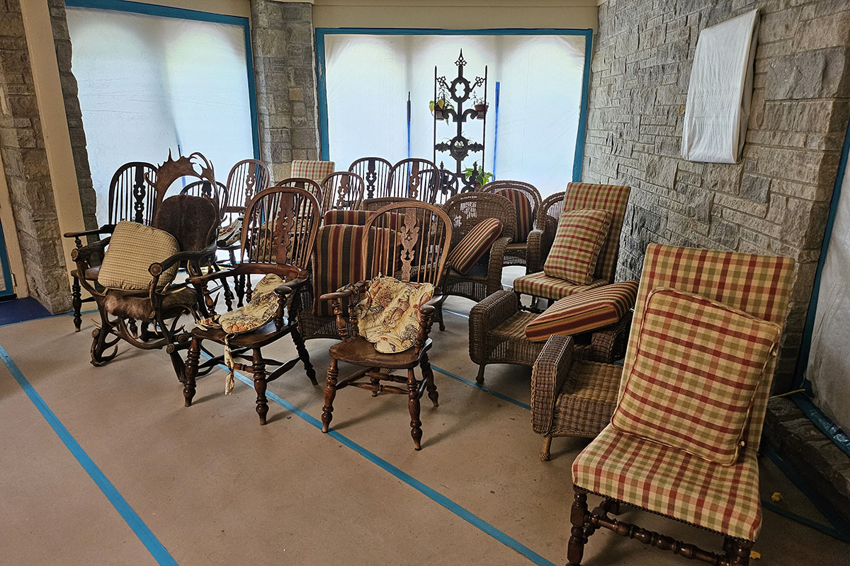 Before-and-after image showing a revitalized couch after professional upholstery cleaning.